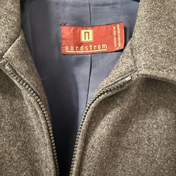 Nordstrom Men’s Charcoal Zip-Up Jacket Wool - Picture 5 of 10